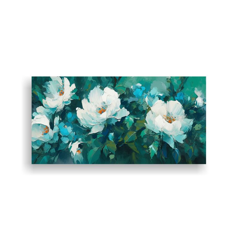 GENERICO - Cuadro De Tela Impreso Temática Flores En 60x30 Cm