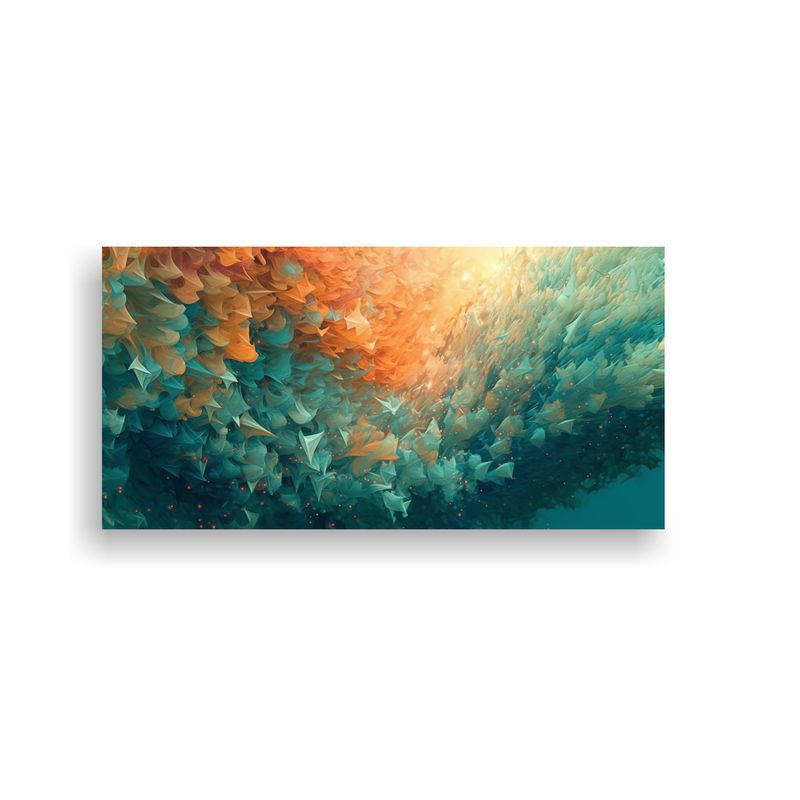 GENERICO - Cuadro Decorativo Simetría Fractal Universo 100x50 Cm