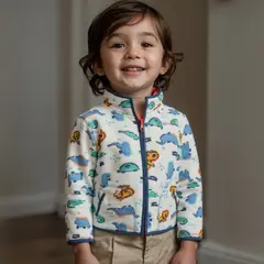 JUMP KIDS - Chaqueta Polar Niño Manga Larga Animales Blanco