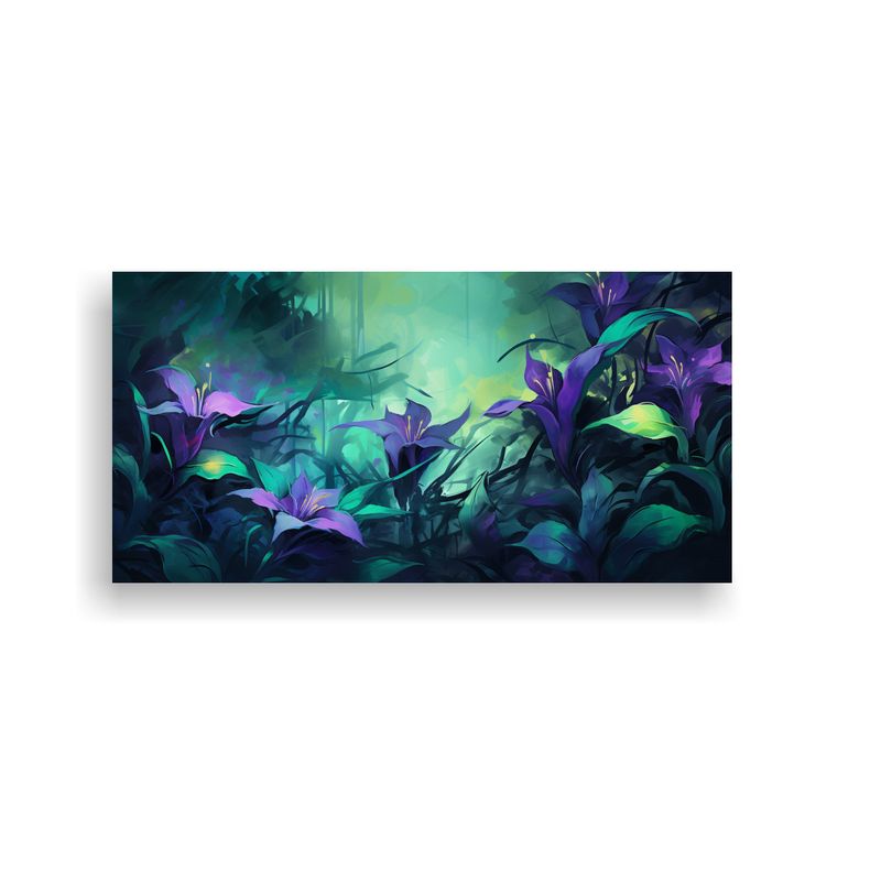 GENERICO - Cuadro De Colores Green Y Purple En Estilo 60x30 Cm