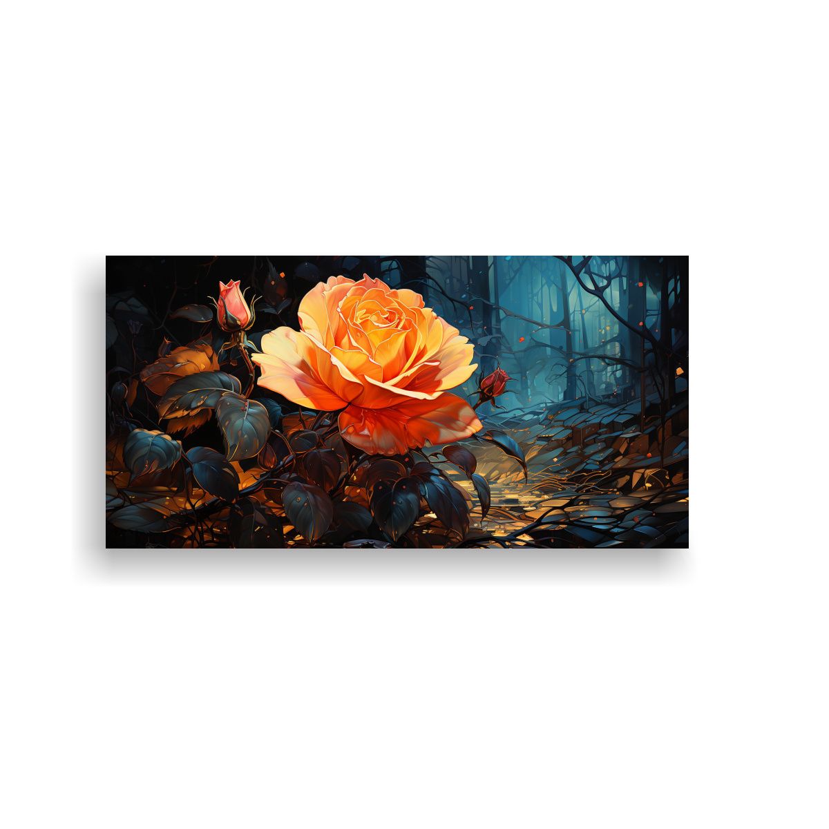 GENERICO - Cuadro Decorativo Estilo Rose Van Gogh 80x40 Cm