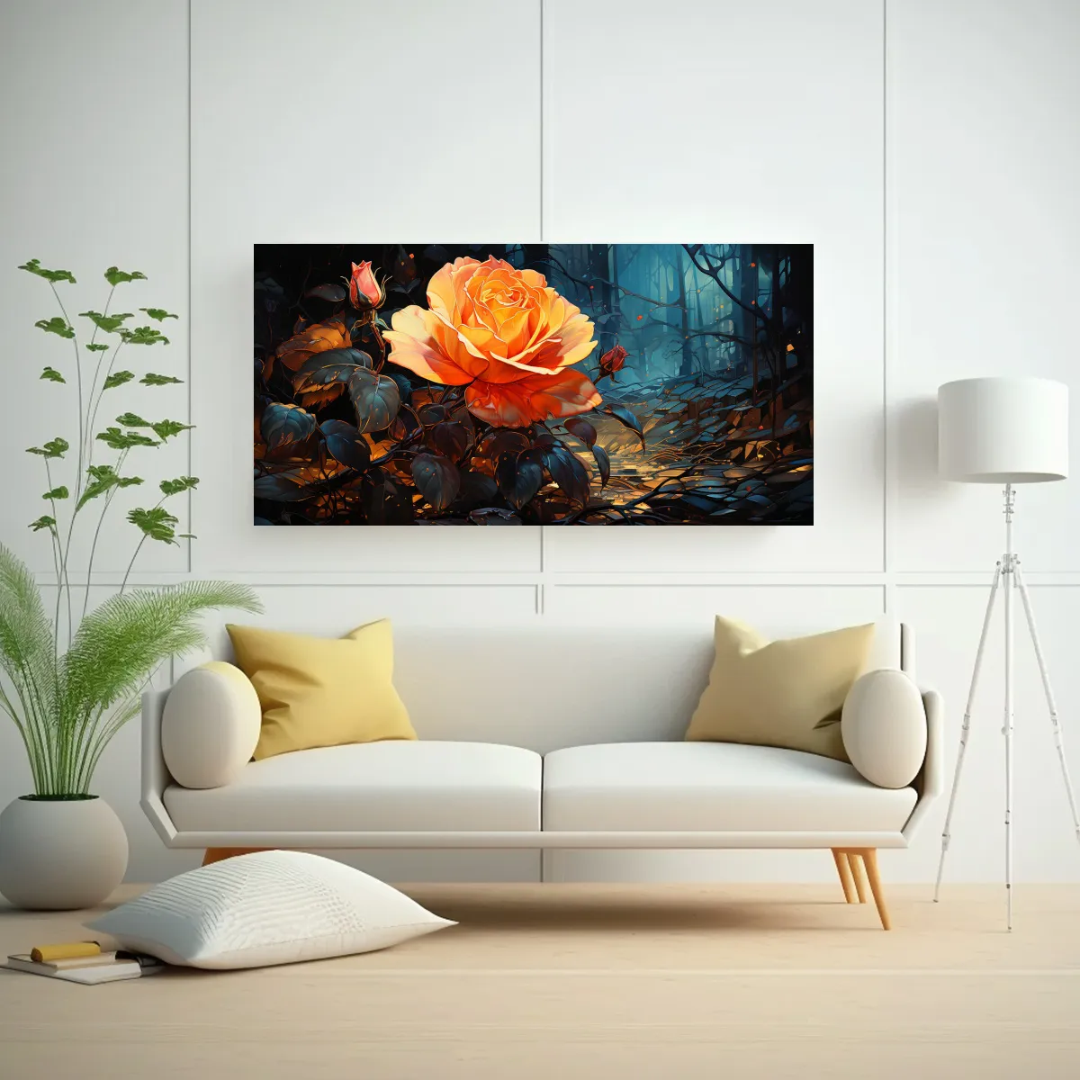 GENERICO - Cuadro Decorativo Estilo Rose Van Gogh 80x40 Cm