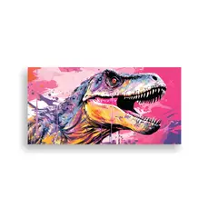 GENERICO - Pintura Decorativa De Velociraptor En Colores 80x40 Cm