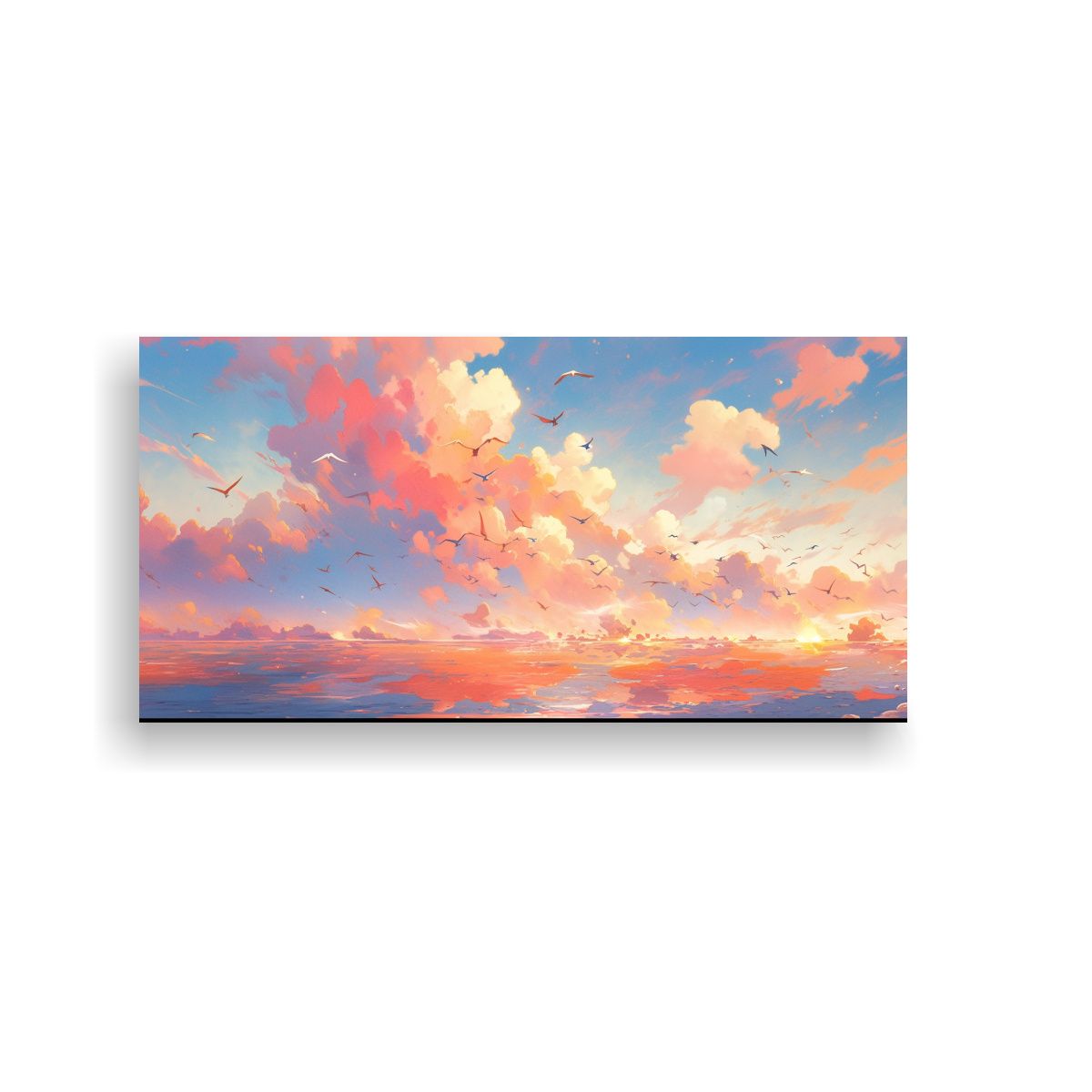 GENERICO - Cuadro Abstracto Detalle Cielo Y Mar Arcoíris 100x50 Cm