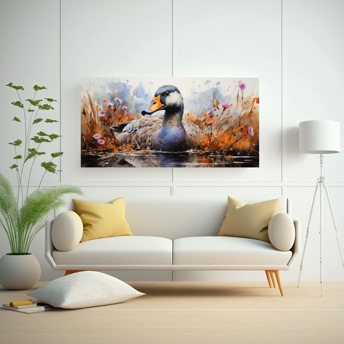 GENERICO - Cuadro De Galería Fantasía De Gansos En 60x30 Cm