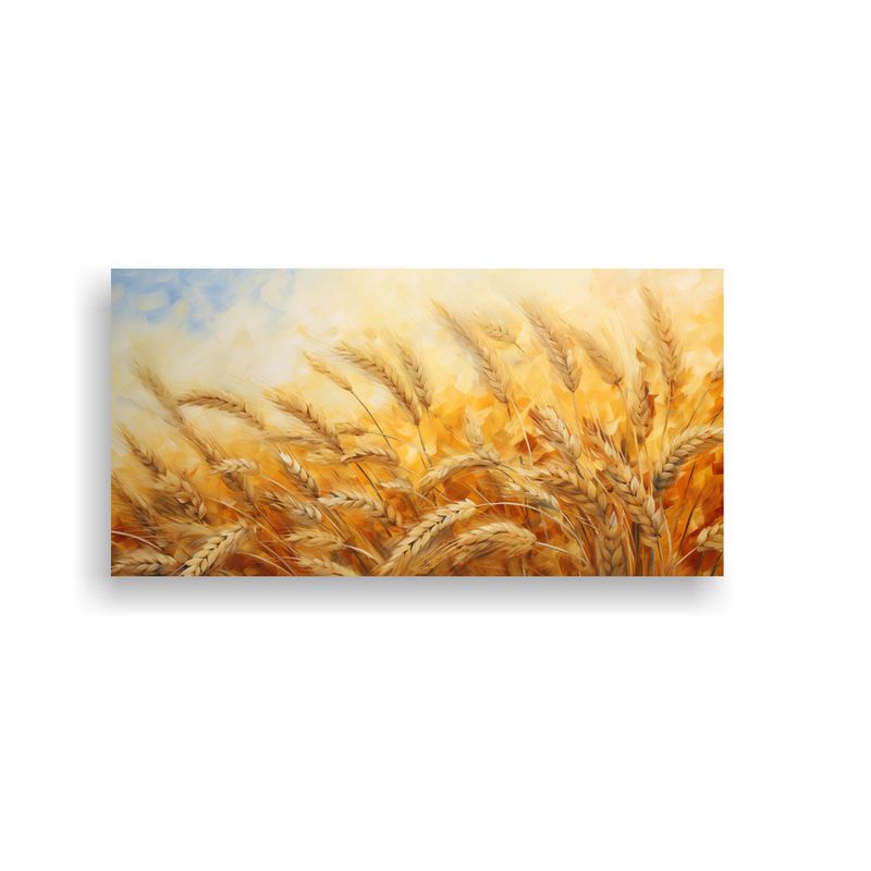 GENERICO - Pintura Abstracta Detallada De Trigo En Lienzo 100x50 Cm