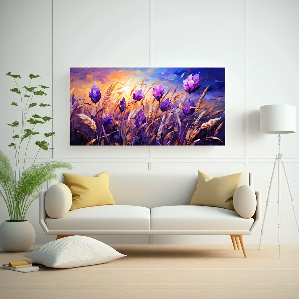 GENERICO - Cuadro Impreso Simetría Granos De Trigo En 100x50 Cm