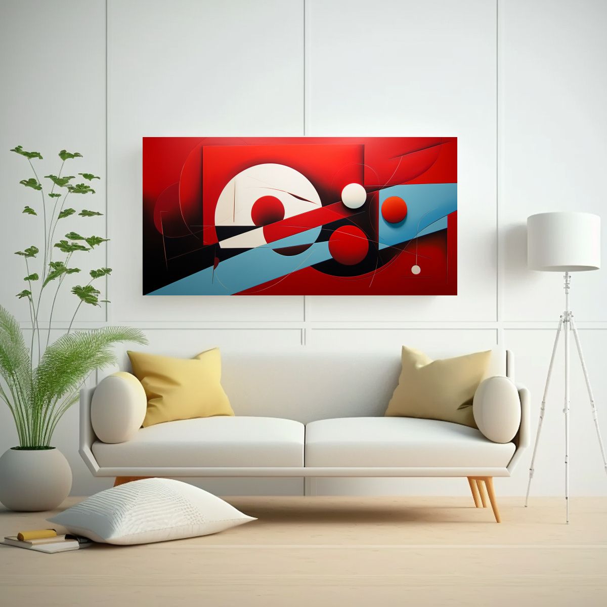GENERICO - Cuadro Abstracto Moderno En Bastidor Arte En Tela 80x40 Cm