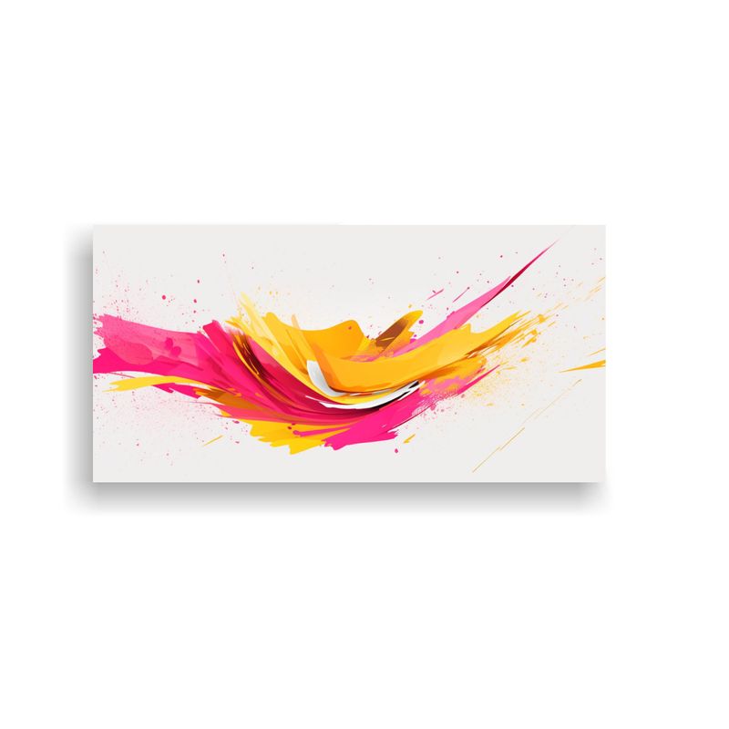 GENERICO - Cuadro Decorativo Con Textura Pincelada Rosa Y 80x40 Cm