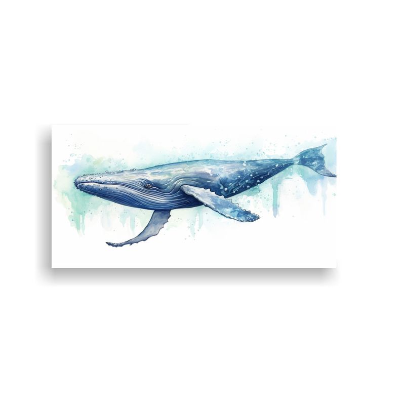 GENERICO - Pintura Floral Abstracta De Ballena Gris En 80x40 Cm