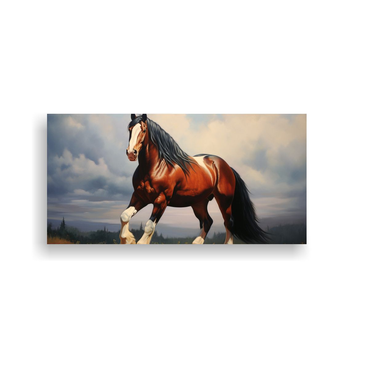 GENERICO - Cuadro Decorativo Interiores Caballo Clydesdale 60x30 Cm
