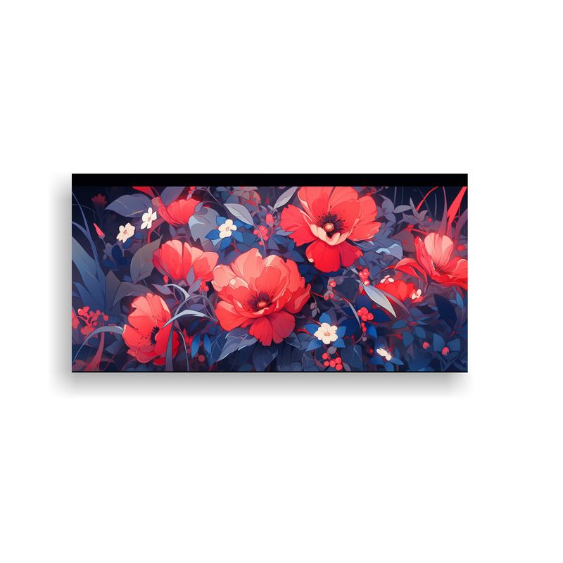 GENERICO - Pintura Mural Hermosa En Colores Rojo Y Azul Con 60x30 Cm