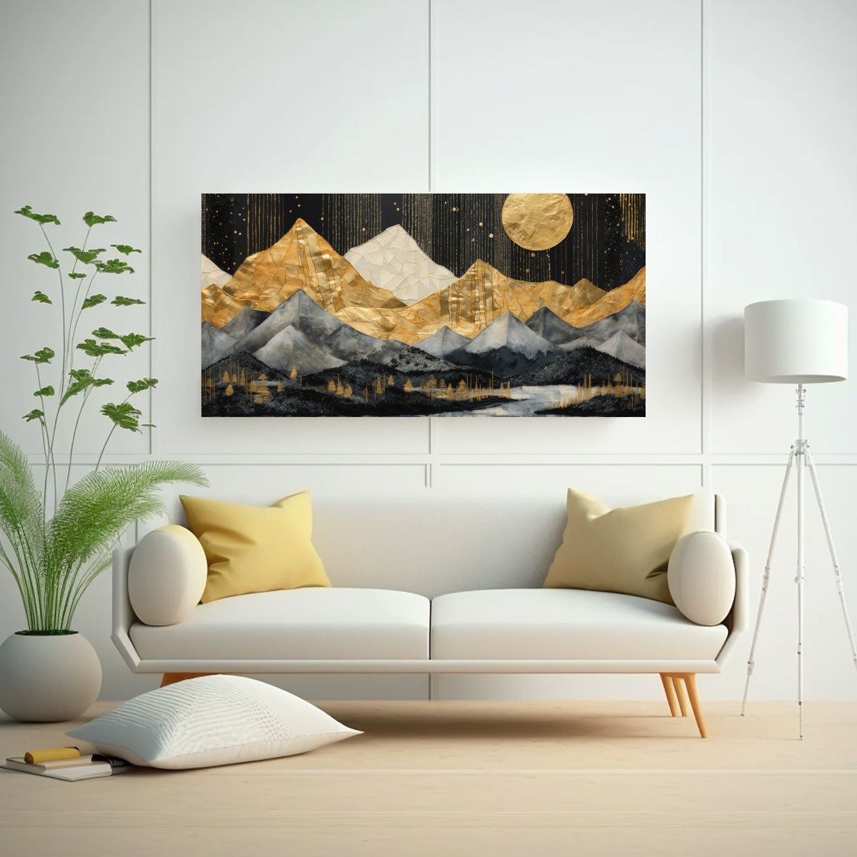 GENERICO - Pintura Inspiradora Enigmática Con Luna Y 60x30 Cm