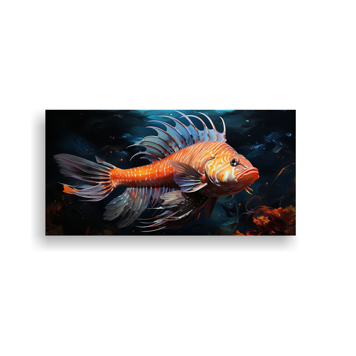 GENERICO - Pintura Al Estilo óleo Colorida Estilo Pez León 60x30 Cm