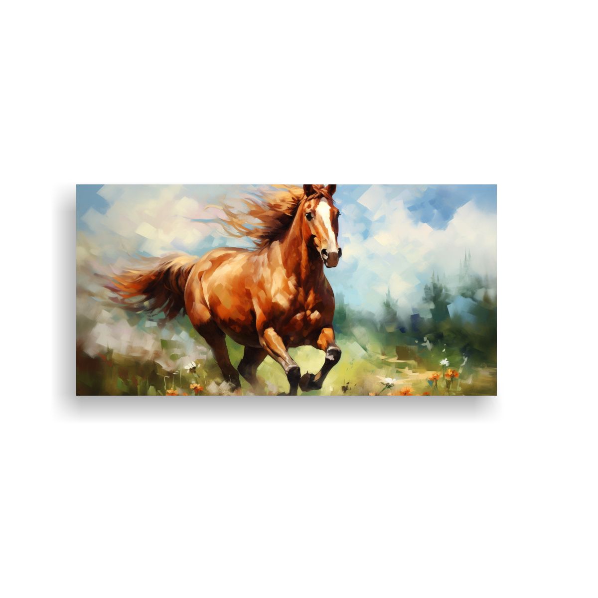 GENERICO - Pintura Al Estilo óleo De Estilo Colorido De Un 100x50 Cm