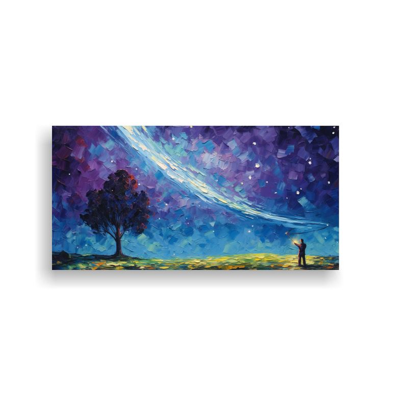 GENERICO - Pintura De Pared Noche Estrellada De Un Hombre 80x40 Cm