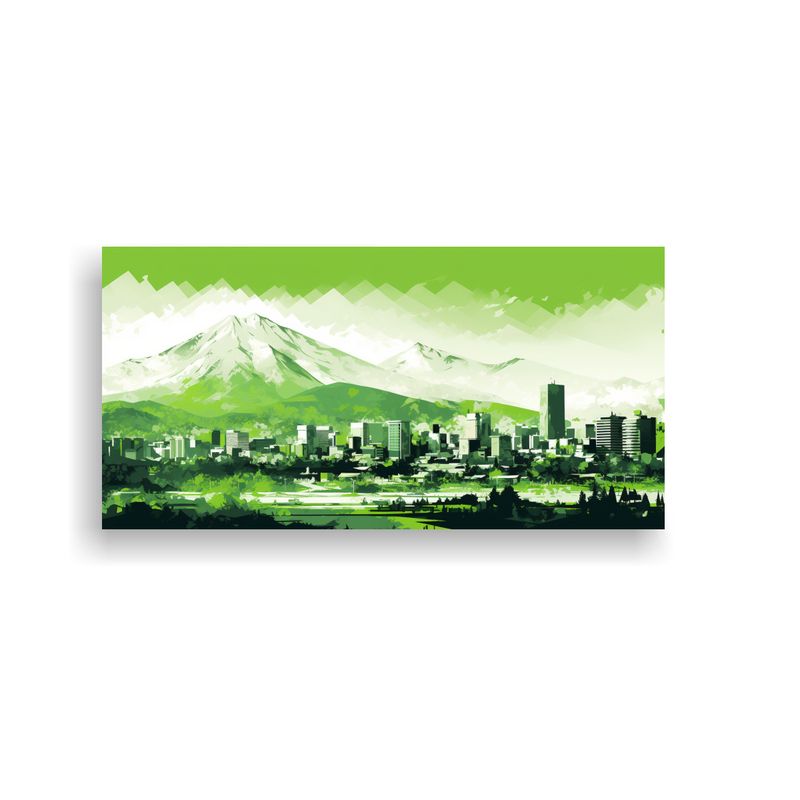 GENERICO - Cuadro Estética De Santiago En Chile En Colores 80x40 Cm