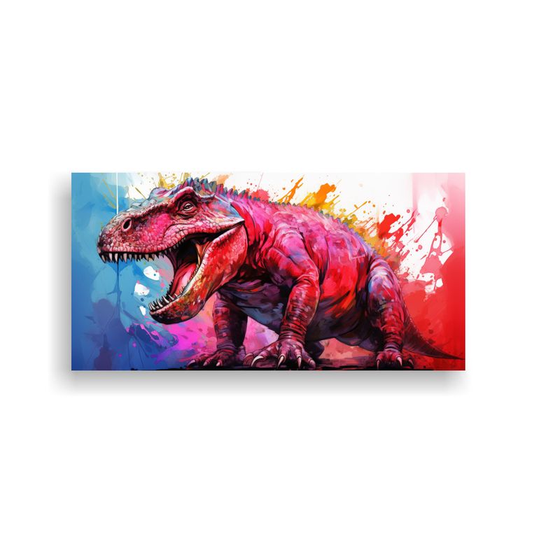 GENERICO - Cuadro Moderno Contraste Iguanodon En Colores 60x30 Cm