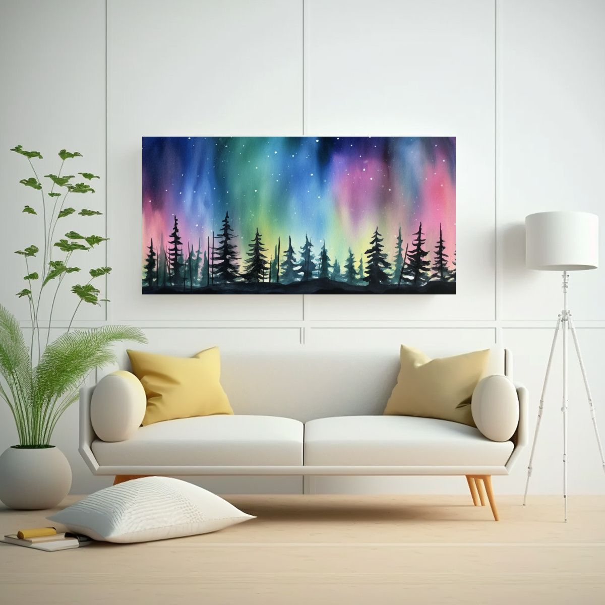 GENERICO - Diseño Llamativo En Acuarela Vibrante En Tonos 60x30 Cm