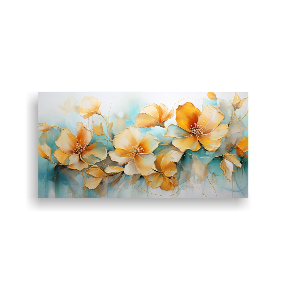 GENERICO - Pintura Abstracta Esquema Espectacular Flores 80x40 Cm