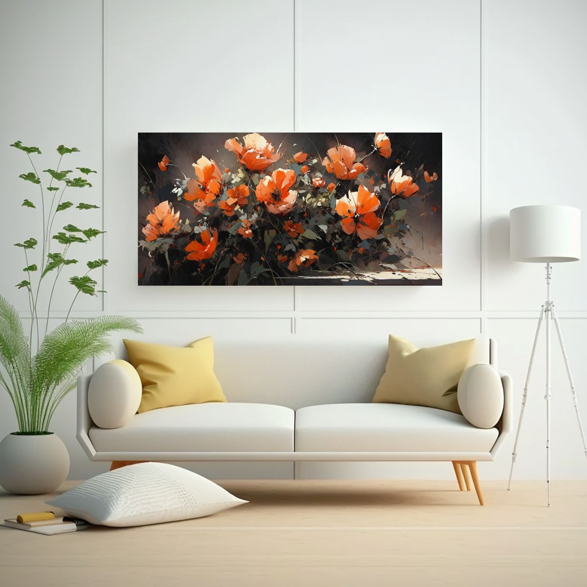 GENERICO - Arte De Pared Con Adorno De Acuarela Pintura De 100x50 Cm