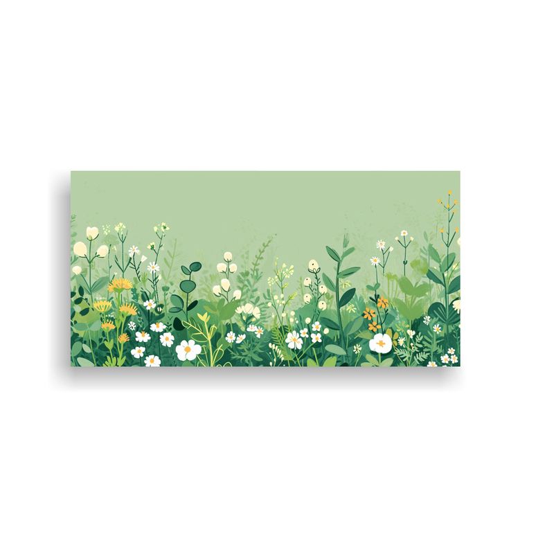 GENERICO - Fondo Verde Suave Con Dibujo Delicado De Flores 60x30 Cm