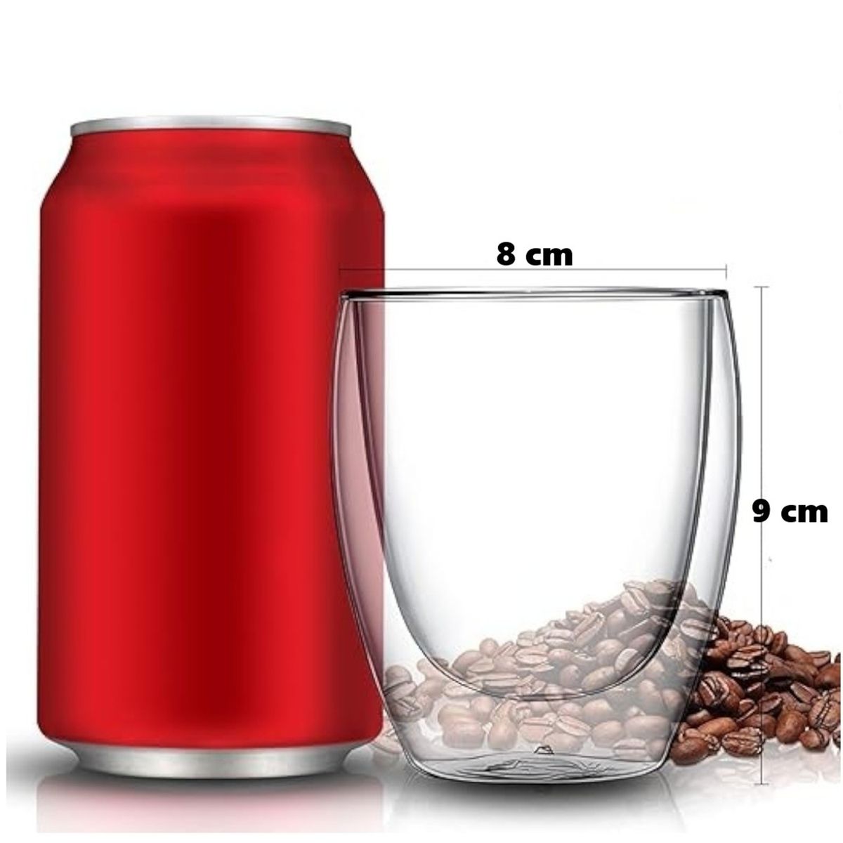 GENERICO - Taza Doble Vidrio Tazas café Doble Vidrio Doble Pared 250 Ml