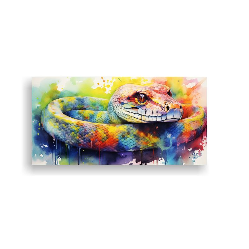 GENERICO - Pintura Minimalista Con Colores Acuarela Anaconda 100x50 Cm