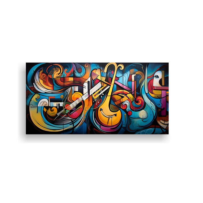 GENERICO - Cuadros Abstractos Fusionando Emociones Y Música 60x30 Cm