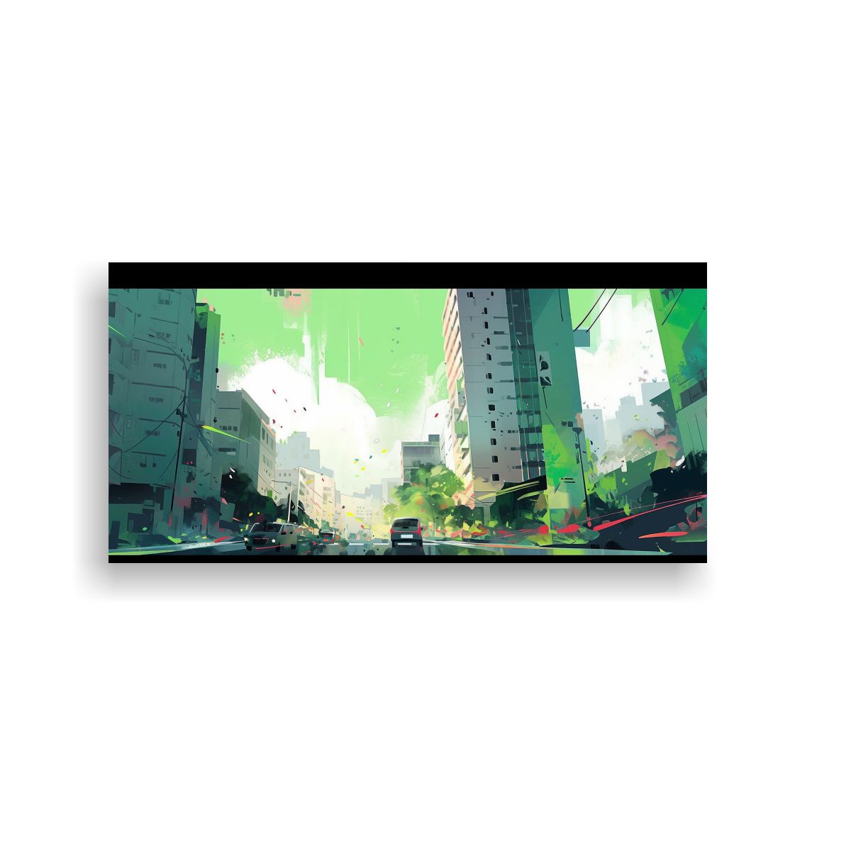 GENERICO - Lienzo Cuadro Santiago City Chile Arcoíris Y 60x30 Cm