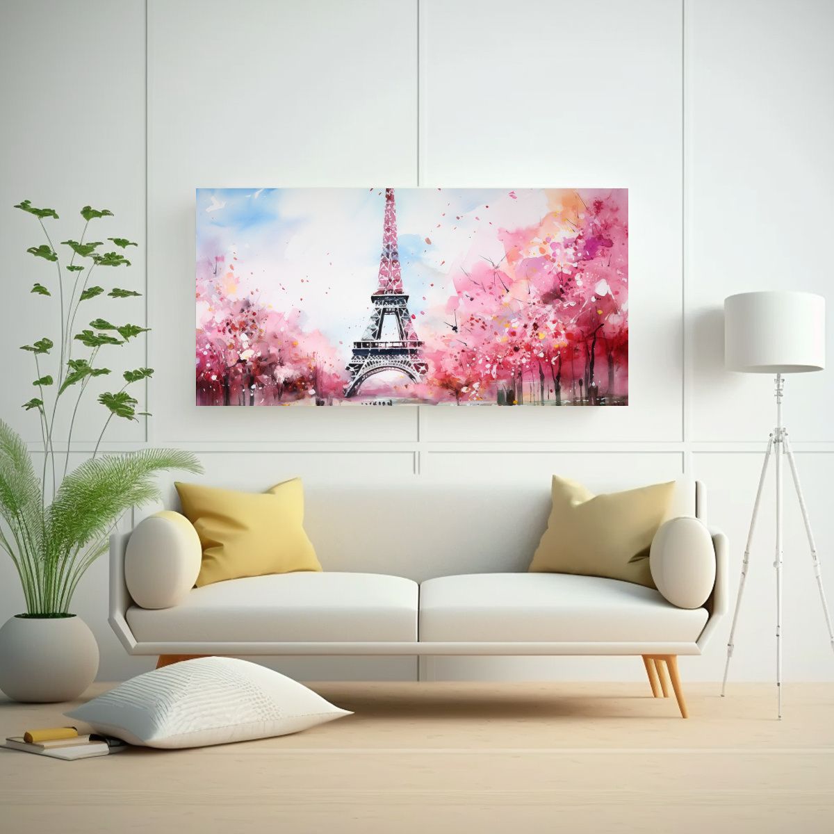 GENERICO - Pintura Acuarela Fantástica De La Torre Eiffel 60x30 Cm