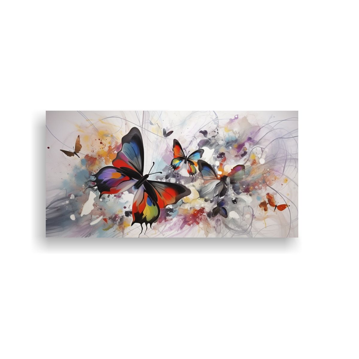GENERICO - Pinturas Decorativas De Lienzo Con Mariposas 100x50 Cm