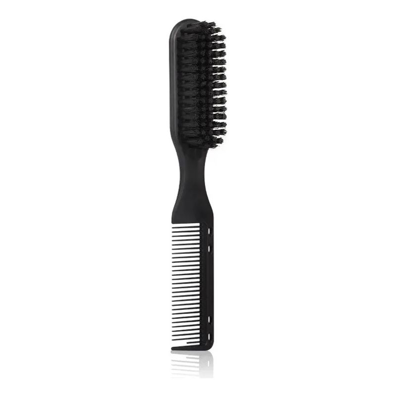 GENERICO - Peine Y Cepillo Fade Barba Barberia Con Peineta 2 En 1 Negro