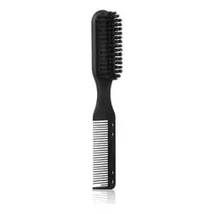 GENERICO - Peine Y Cepillo Fade Barba Barberia Con Peineta 2 En 1 Negro