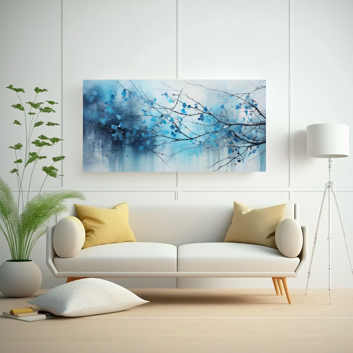 GENERICO - Pintura Abstracta De árboles De Arce Negros Y 80x40 Cm