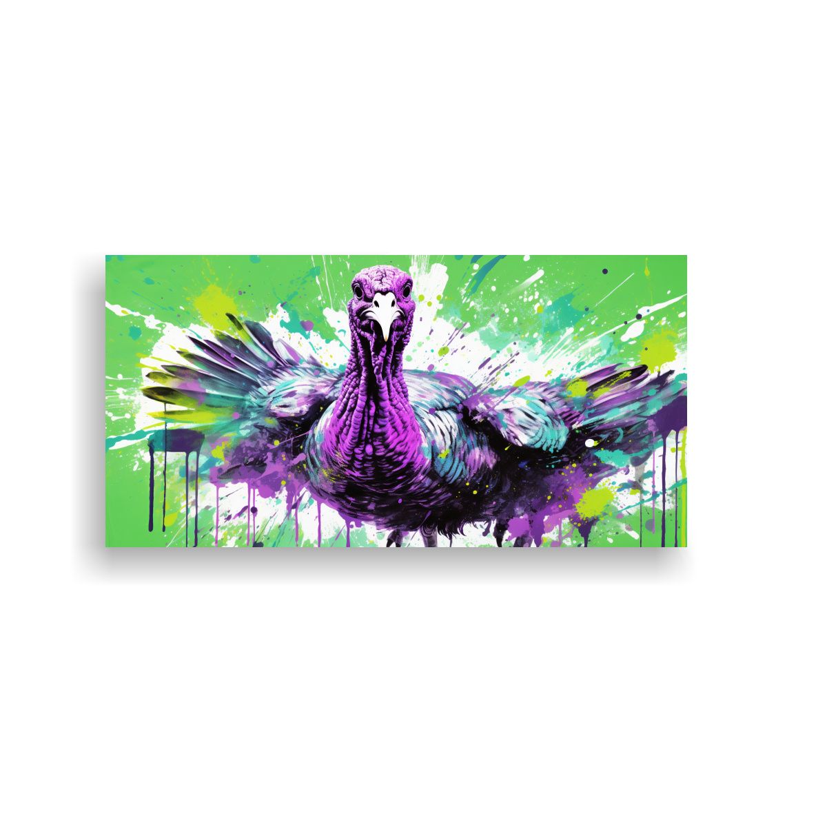 GENERICO - Cuadro Abstracto Para Oficina Con Pavos En 60x30 Cm