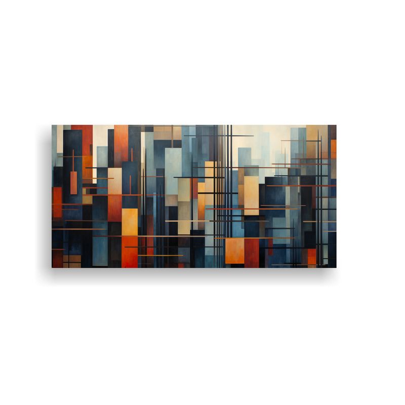 GENERICO - Cuadro Vintage Abstracto Simétrico De La Rejilla 60x30 Cm