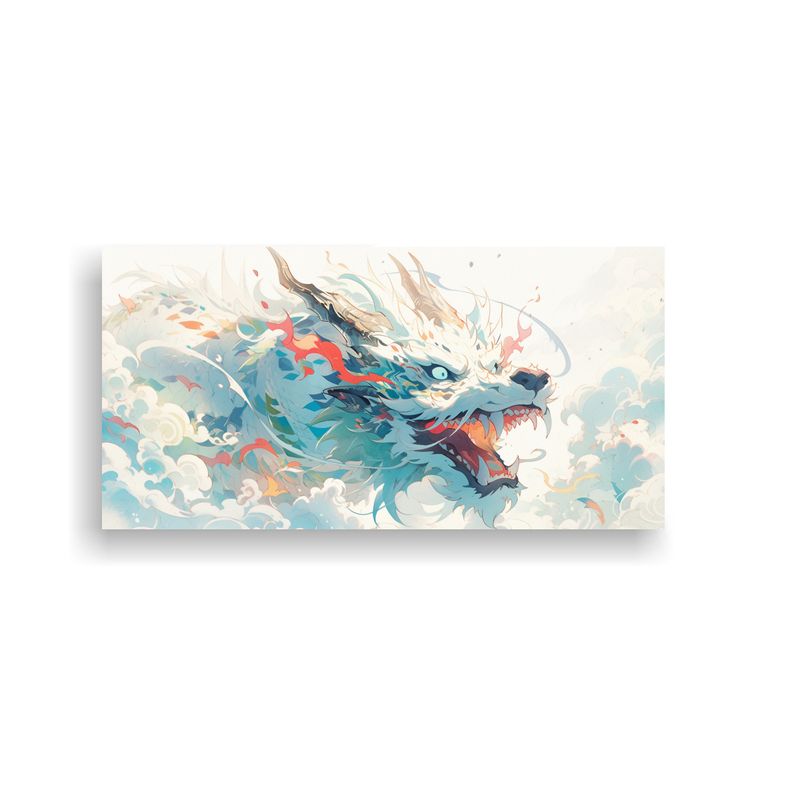 GENERICO - Pintura Creativa En Acuarela Dragón Vibrante En 80x40 Cm