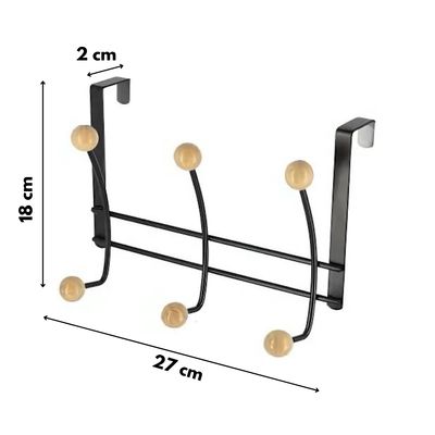 Imagen 2 del producto Colgador Perchero Sobrepuerta 3 Ganchos Negro