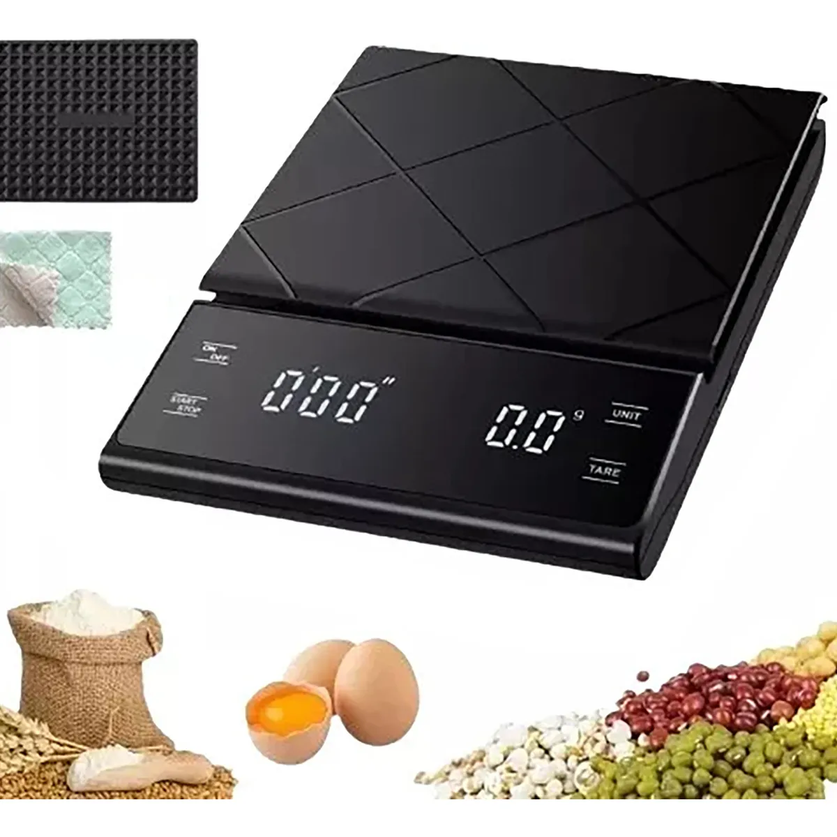 EVERSO - Báscula Digital De Cocina Con Función Temporizada 01g5kg