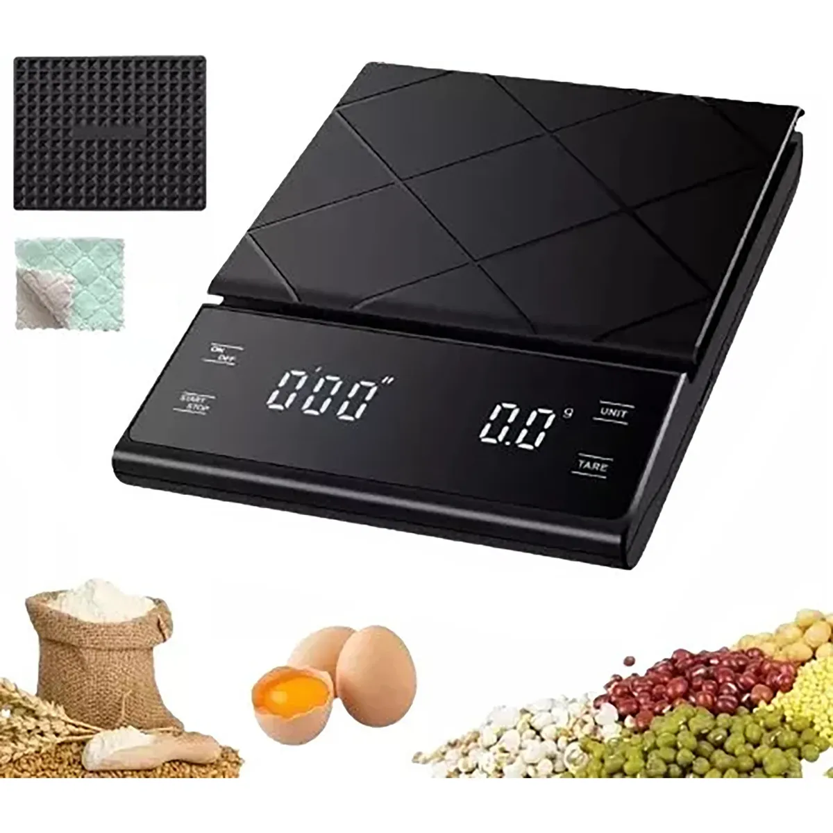 EVERSO - Báscula Digital De Cocina Con Función Temporizada 01g5kg