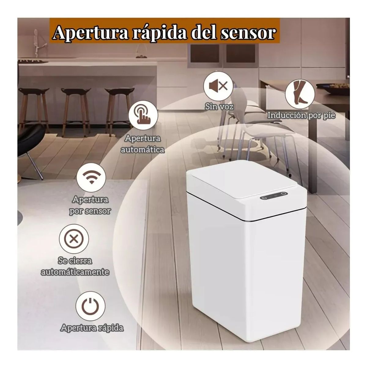 KUANGYE - Busurero Papelera Inteligente De Sensor Plus De 25 Ltro
