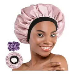 GENERICO - Gorro De Satin Cuida Peinado Dormir Antienredante Cabello Rosa