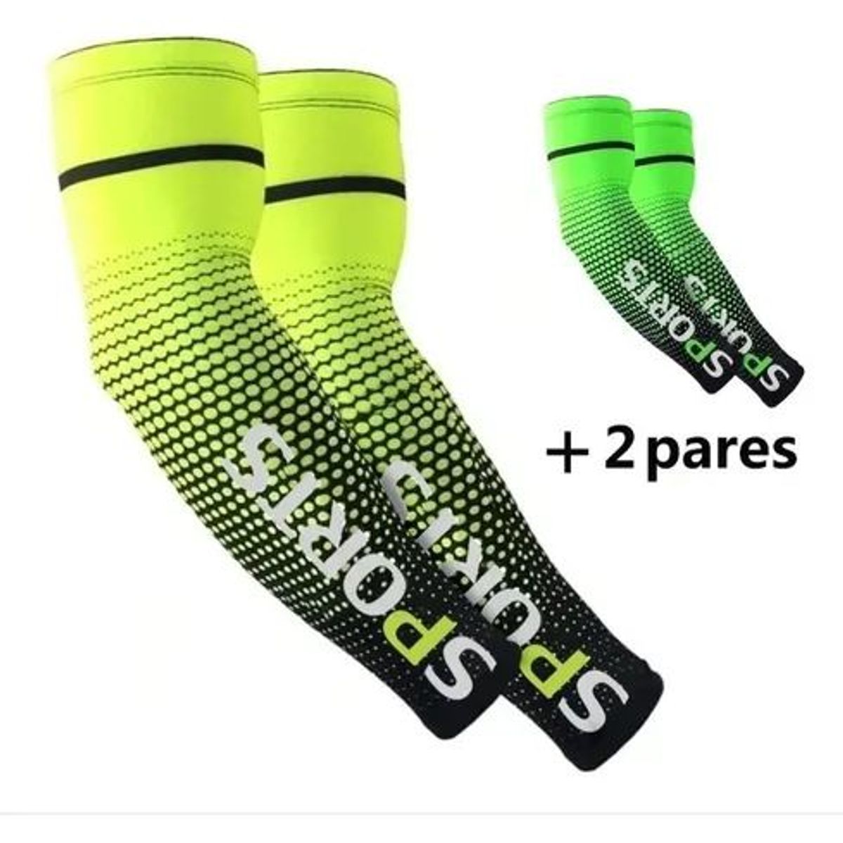 GENERICO - 2 Par Mangas Bike Compresión Protección Uv Ciclismo Deporte