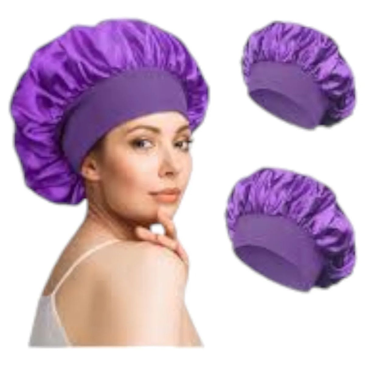 GENERICO - Gorro De Satin Cuida Peinado Dormir Antienredante Cabello Morado