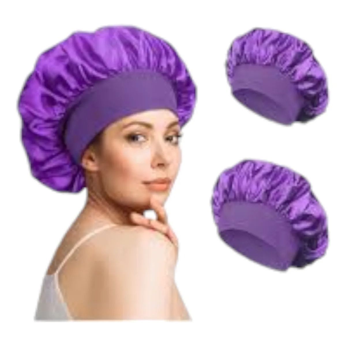 GENERICO - Gorro De Satin Cuida Peinado Dormir Antienredante Cabello Morado