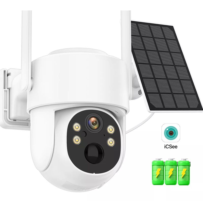 GENERICO - Cámara De Seguridad Solar 4mp Hd Wifi Inalámbrica Exterior