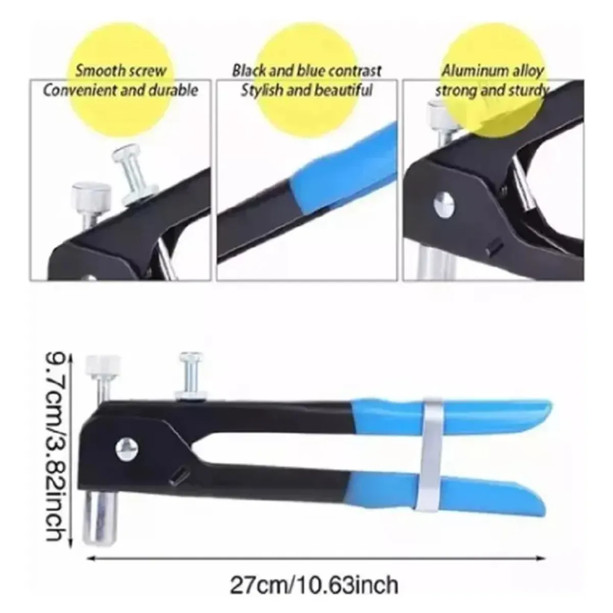 GENERICO - Kit Remachadora Tuerca 86 Piezas M3 A M8 Remache Ciego