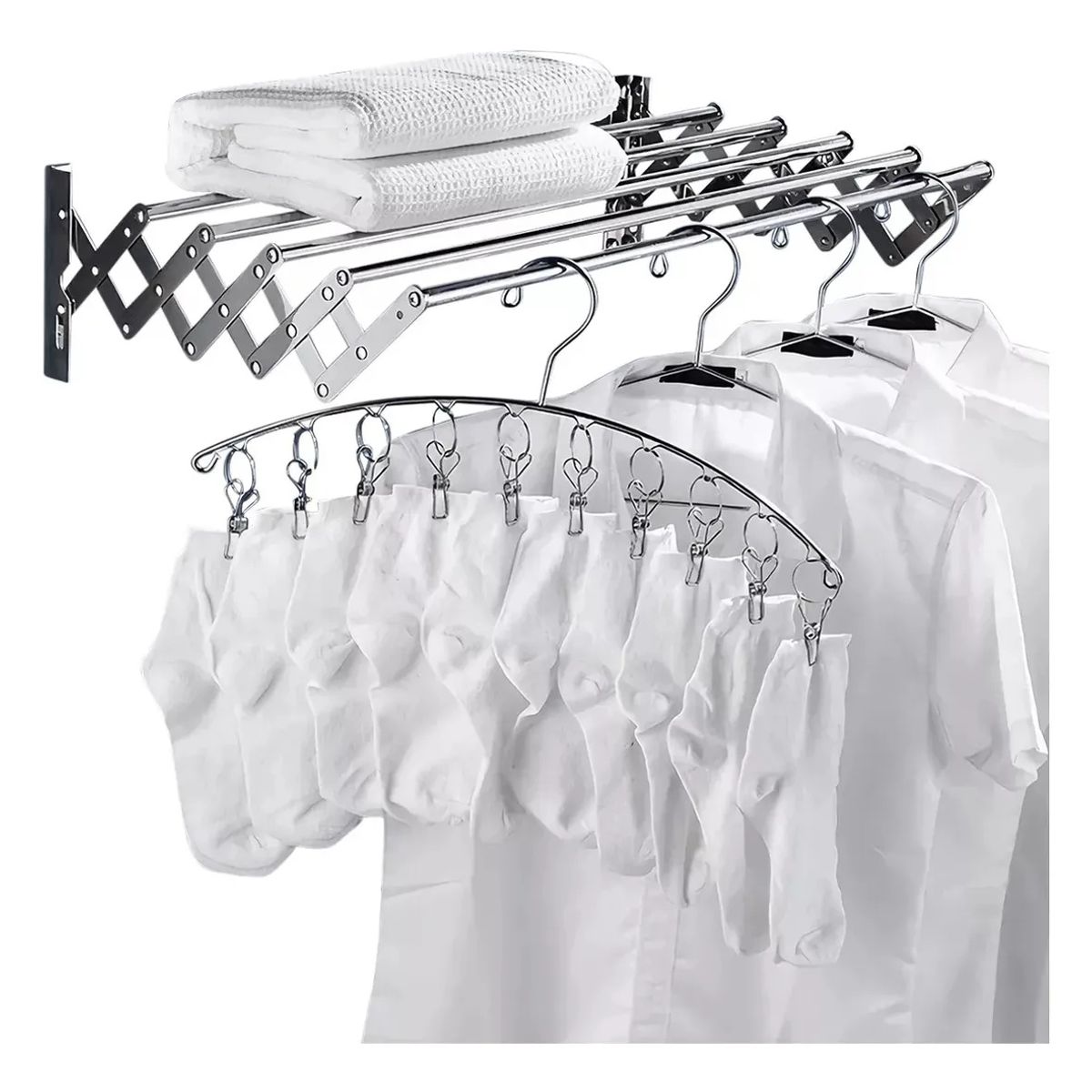 KUANGYE - Tendedero De Ropa Tendedero Plegable Aluminio 100x80cm