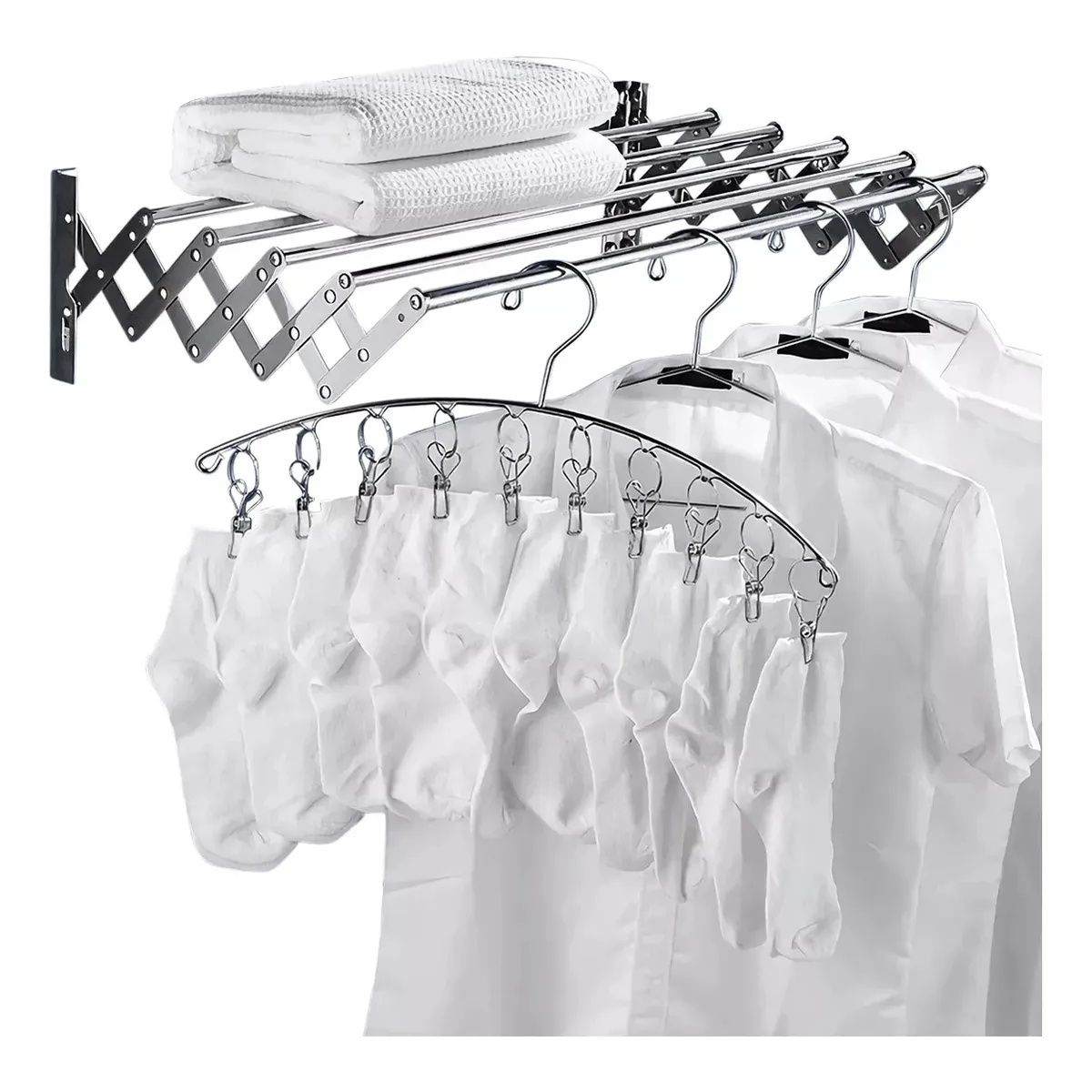 KUANGYE - Tendedero De Ropa Tendedero Plegable Aluminio 100x80cm